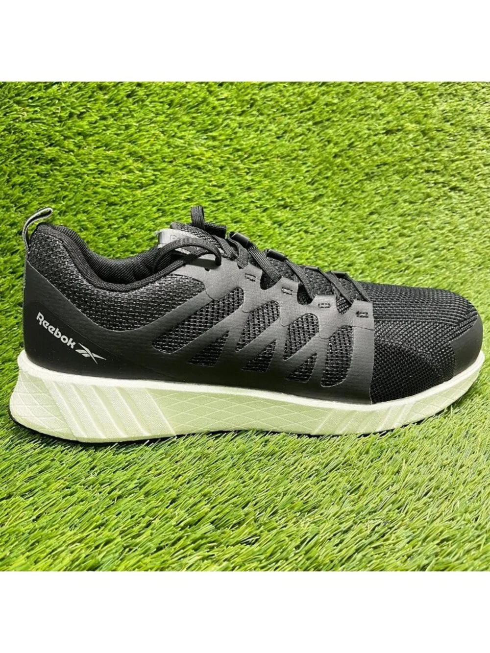 Reebok Fusion Flexweave Mens Size 15 Black White Composite Toe Safety Work Shoes